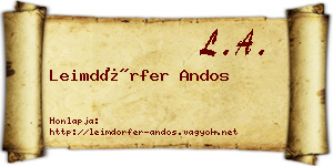Leimdörfer Andos névjegykártya